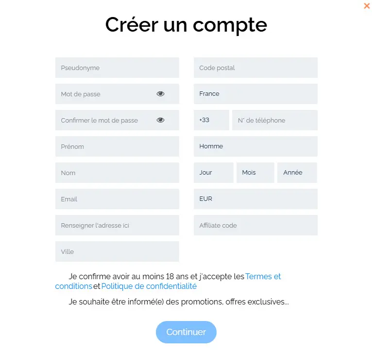 Proceso de registro HELL SPIN CASINO